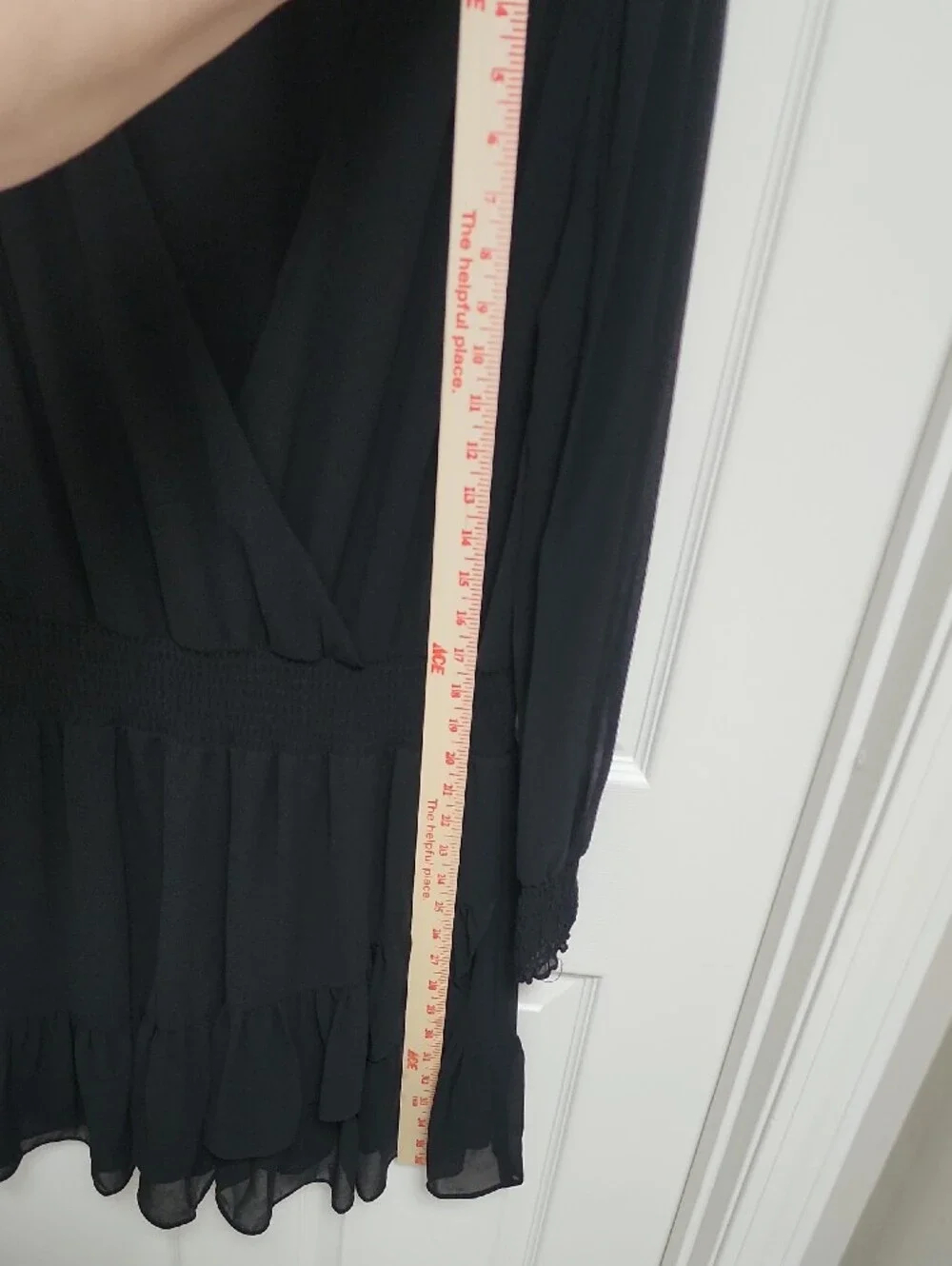 Michael Kors Size Small Black Wrap-Front Long Sleeve Dress With Lining